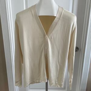 St John Cardigan Womens XL Cream Classic Old Money